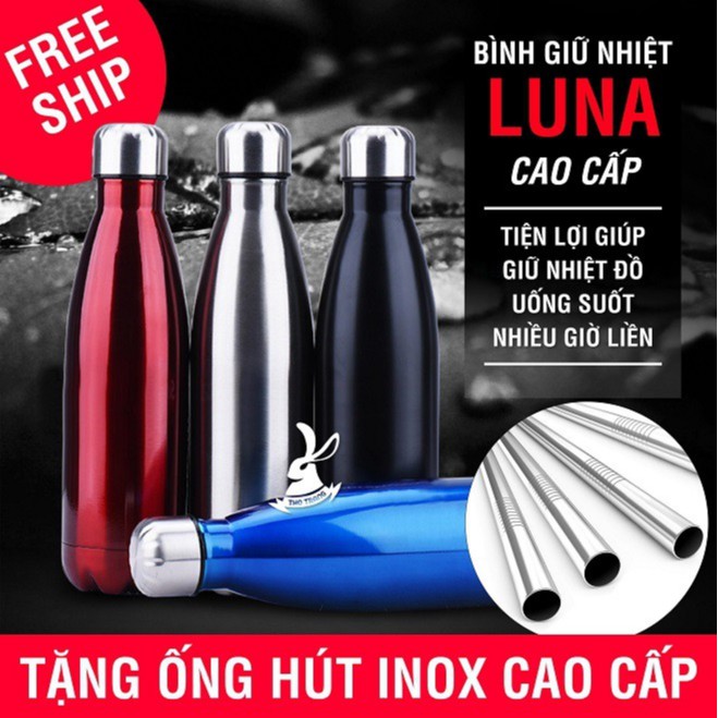 Bình Giữ Nhiệt inox LUNA Cao Cấp Đủ Màu 500ml Kích Thước Vừa Vặn Rất Dễ Mang Theo Bên Mình