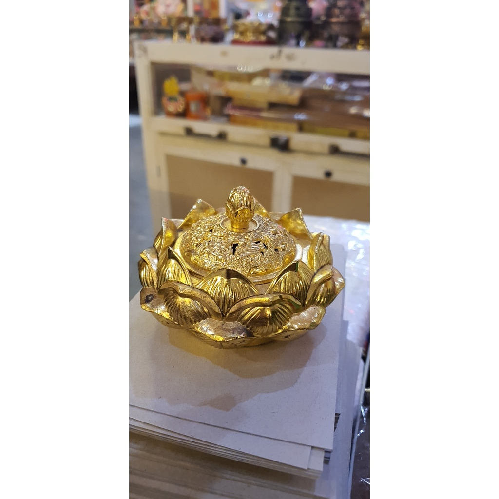 Lư hương đồng hình bát sen xông trầm- Nhơn Phát