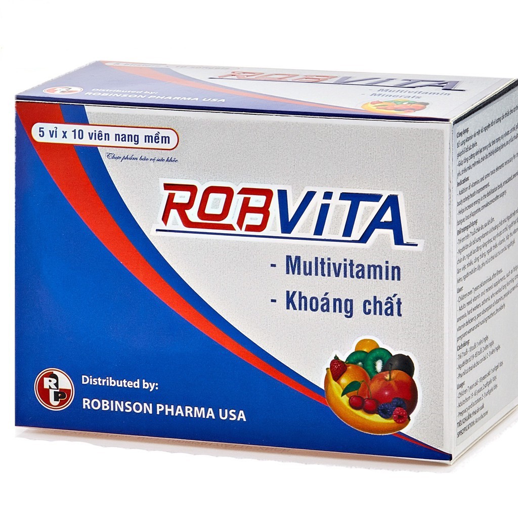 Viên uống Robvita – Hỗ trợ bổ sung vitamin và khoáng chất giúp tăng cường sinh lực, giảm mệt mỏi, thiếu dinh dưỡng (50v)