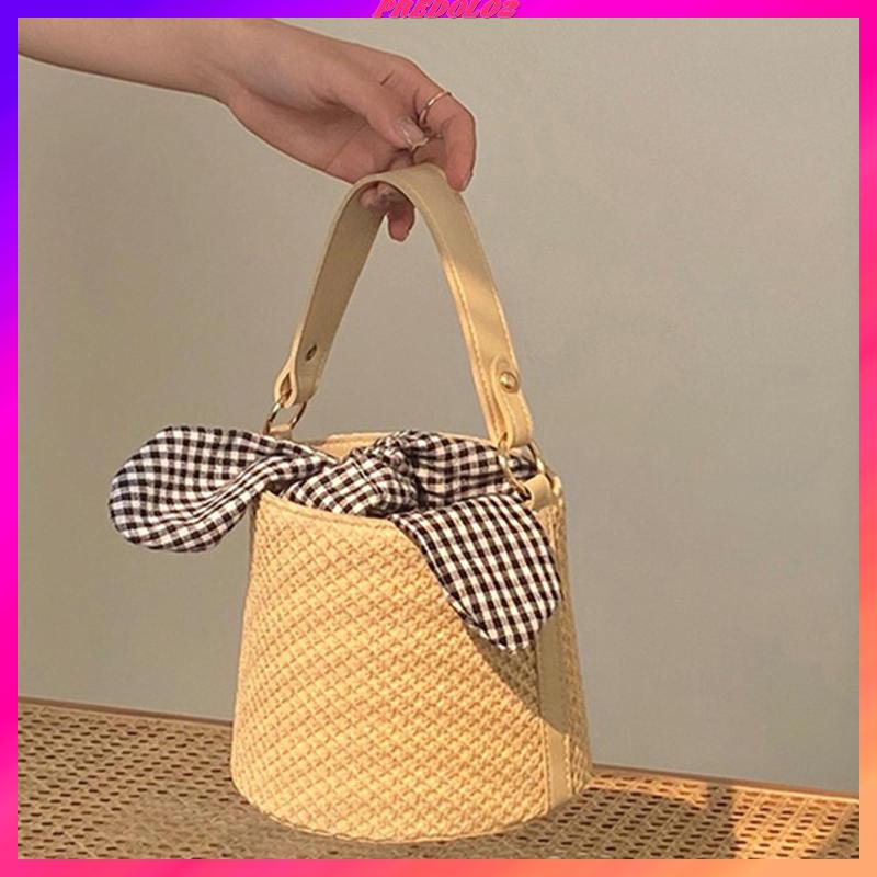 [Predolo2] Túi Xách Tote Đan Rơm Có Tay Cầm Phong Cách Bohemian Thường Ngày Cho Nữ