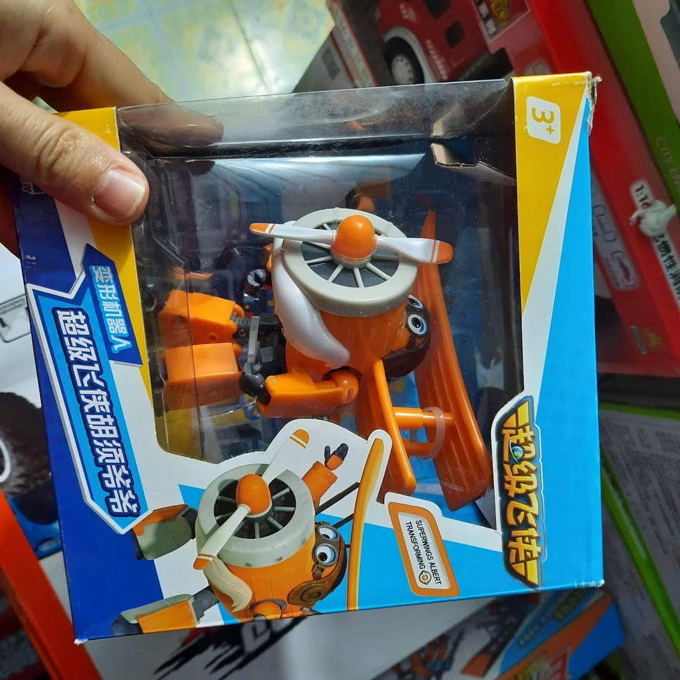 Super wings đội bay siêu đẳng Robot biến hình máy bay cỡ to - Bác Albert Thông Thái