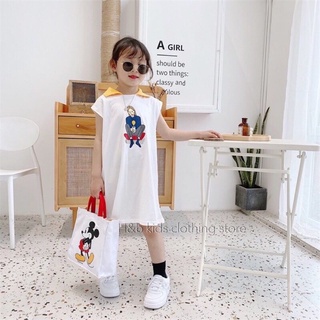 Váy suông cổ polo bé gái