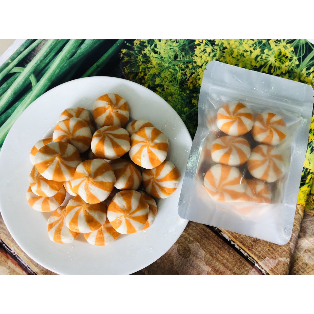 1kg viên thả lẩu nhân trứng cá nhím Phu mark màu cam