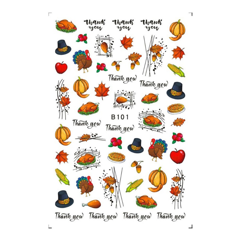 Miếng Dán Trang Trí Móng Tay Hình Lá Phong Mùa Thu