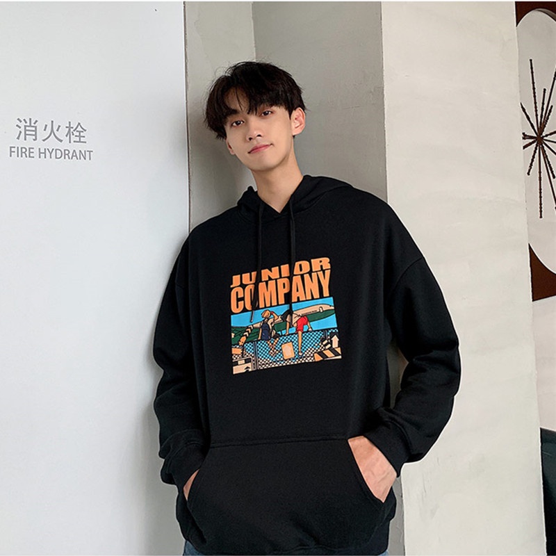 ZHELIHANGFEI Áo Hoodie Tay Dài In Hình Phong Cách Học Sinh Dễ Phối Đồ