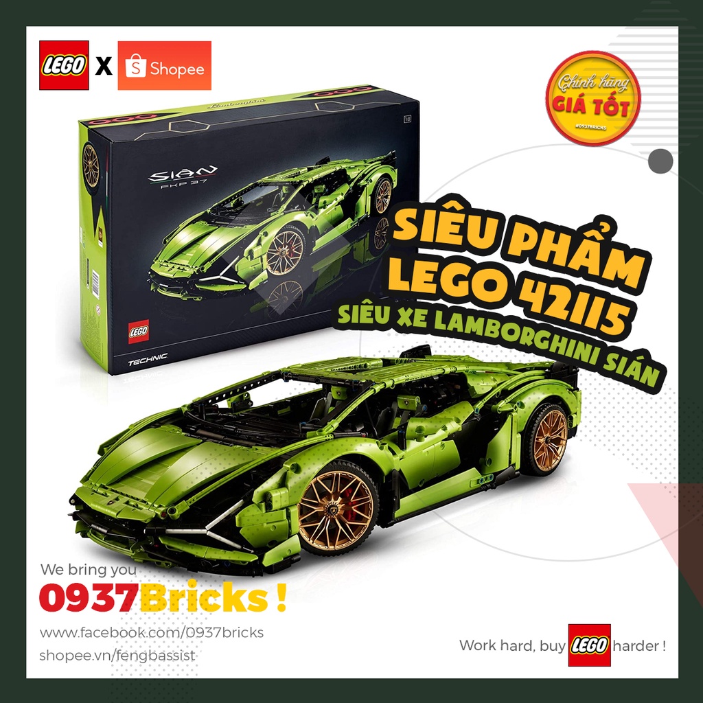 [RẺ VÔ ĐỊCH] LEGO 42115 CHÍNH HÃNG Technic Lamborghini Sián FKP 37