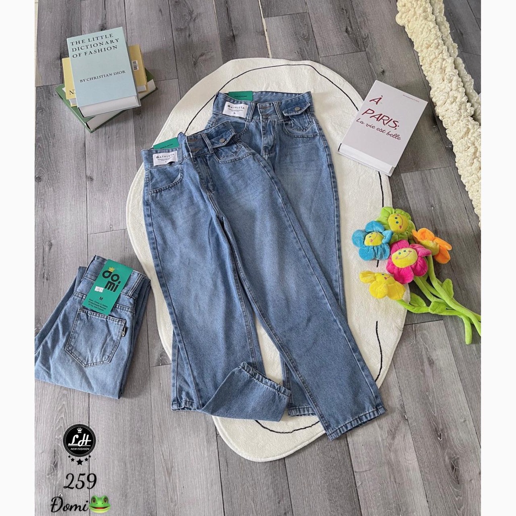 Quần bò baggy màu xanh túi nắp có tag trắng siêu cưng  Lê Huy fashion Ms 259