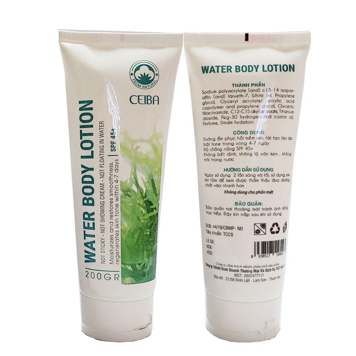 Kem dưỡng toàn thânTinh thể nước Body Lotion chống nắng 45++ Ceiba