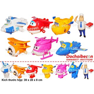 [Mã TOYDEC hoàn 20K xu đơn 50K] Super Wings - Hộp 7 nhân vật đội bay siêu đẳng Super Wings và chỉ huy Jimbo 667