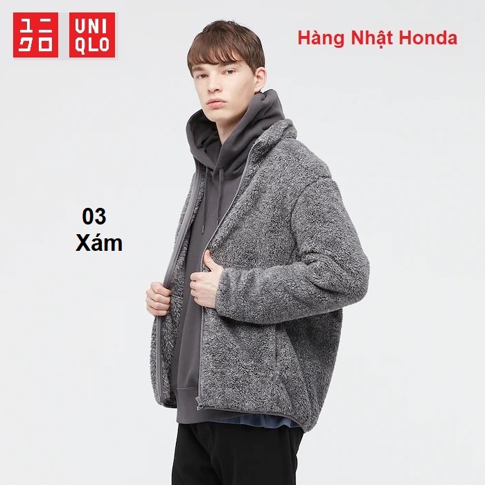 [Auth] Áo khoác lông cừu 2 mặt khóa kéo Uniqlo - Nam