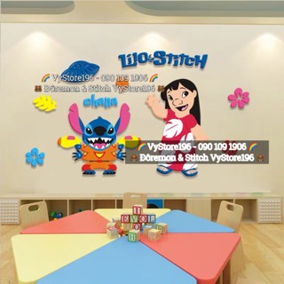 DECAL MICA DÁN TƯỜNG STITCH & LILO ❤️