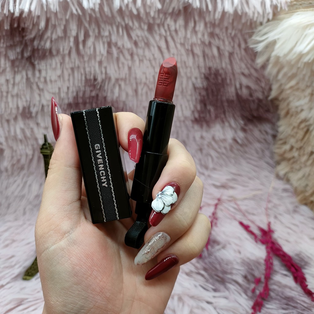 Son Givenchy Rouge Interdit Lipstick màu 25 Rouge Revelateur mini 1.5g Cao Cấp Sắc Đỏ Huyền Bí | BigBuy360 - bigbuy360.vn