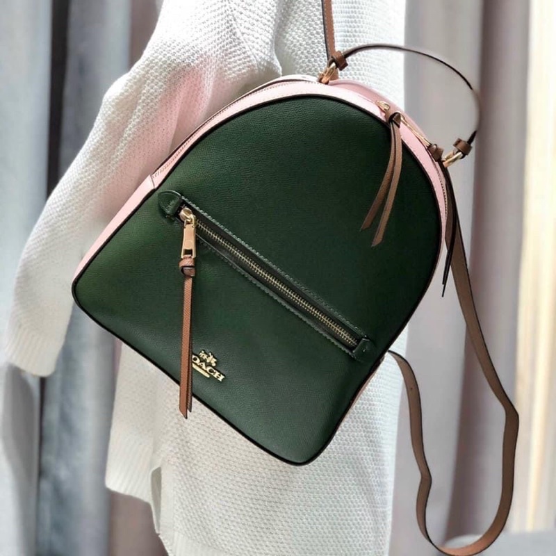 TNS-Balo nữ form vuông thời trang jordyn backpack-tone xanh rêu phối hồng