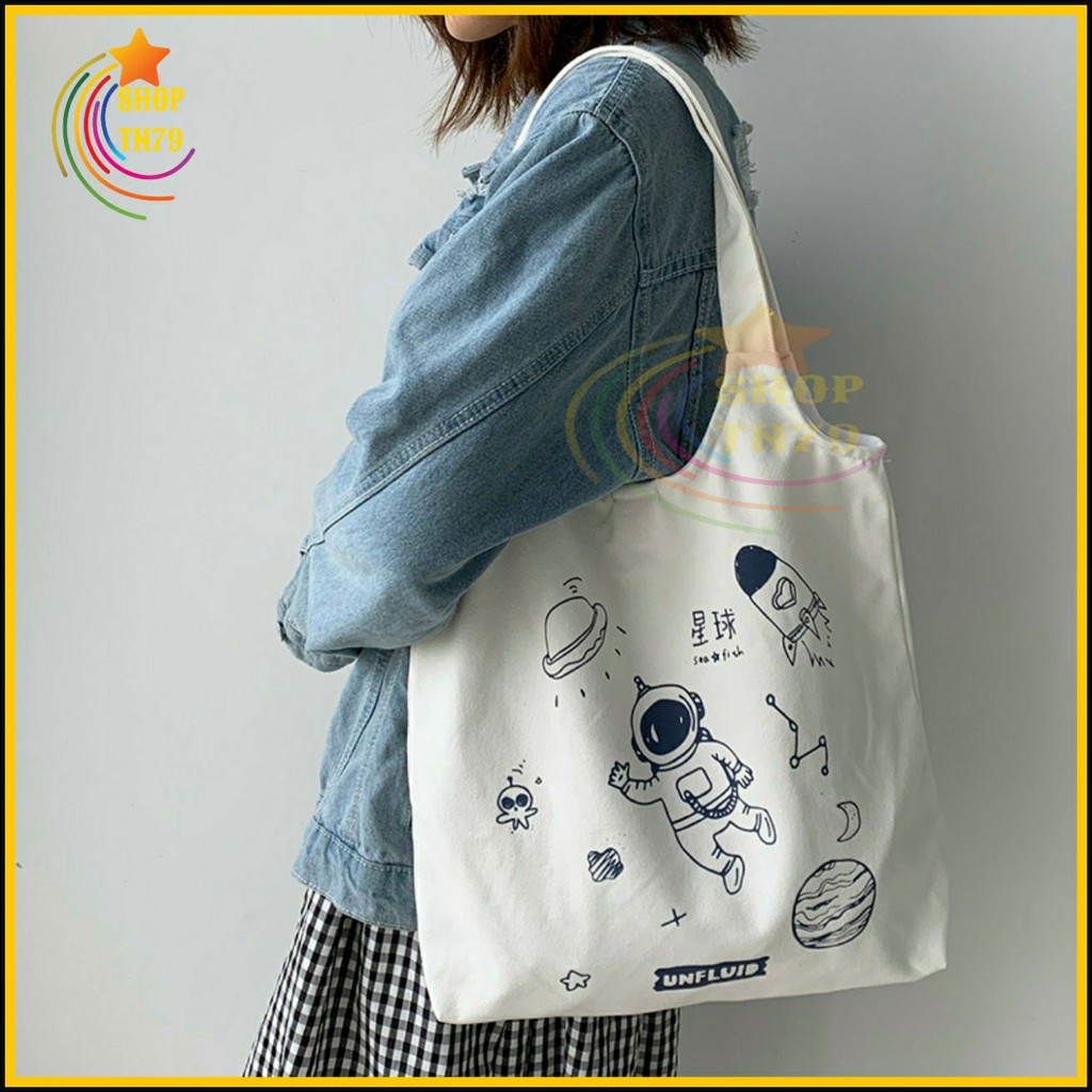 Túi đeo vai thời trang vải canvas mềm loại to đi hoc , đi chơi , đi làm đều rất đẹp - PHI HÀNH GIA