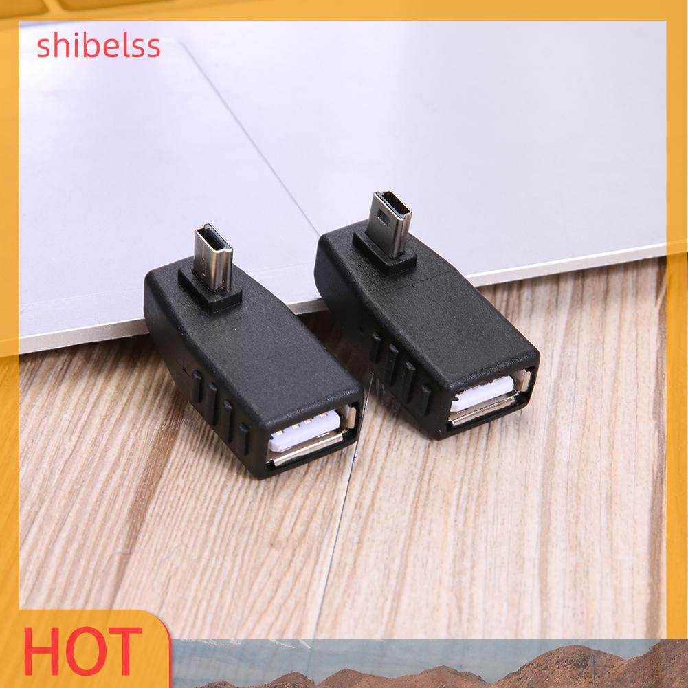 Shibelss Vehicle Mini USB Male to Female T Type Adapter Mini USB 5Pin Audio Adapter