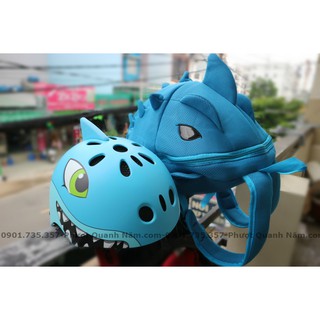 Combo balo khủng long + nón