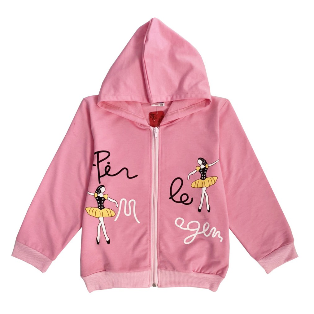 Áo Nỉ Hoodie Khóa Kéo Bé Gái DAHANA Kids - Áo Nỉ Thu Đông Bé Gái Có Mũ Ấm Áp