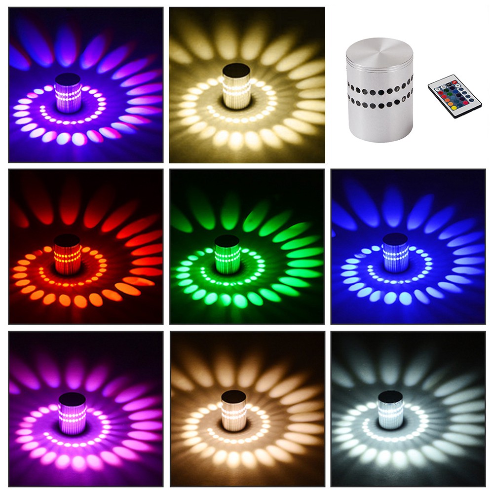 Bộ đèn led treo tường điều khiển từ xa công suất 3W RGB tiện dụng phòng khách/Bar