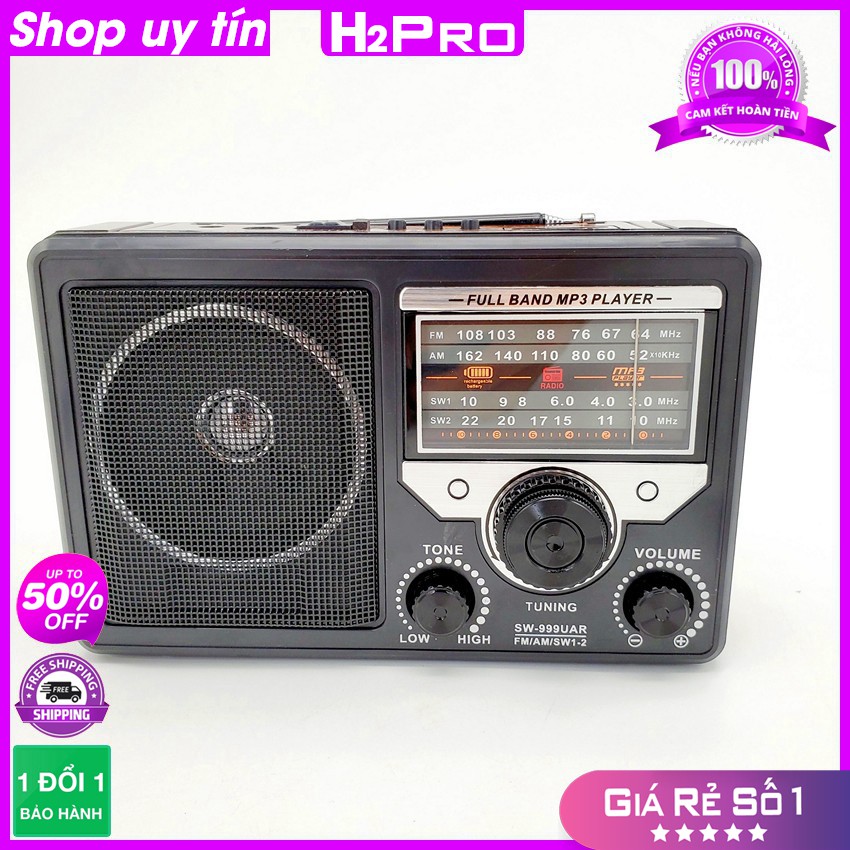 Đài Radio Cho Người Già DAICAT DC-9999BT Bluetooth, Đài Fm-Am-Sw Sóng Khỏe Nghe Nhạc Usb-Thẻ Nhớ Có Pin Sạc-H2Pro Audio