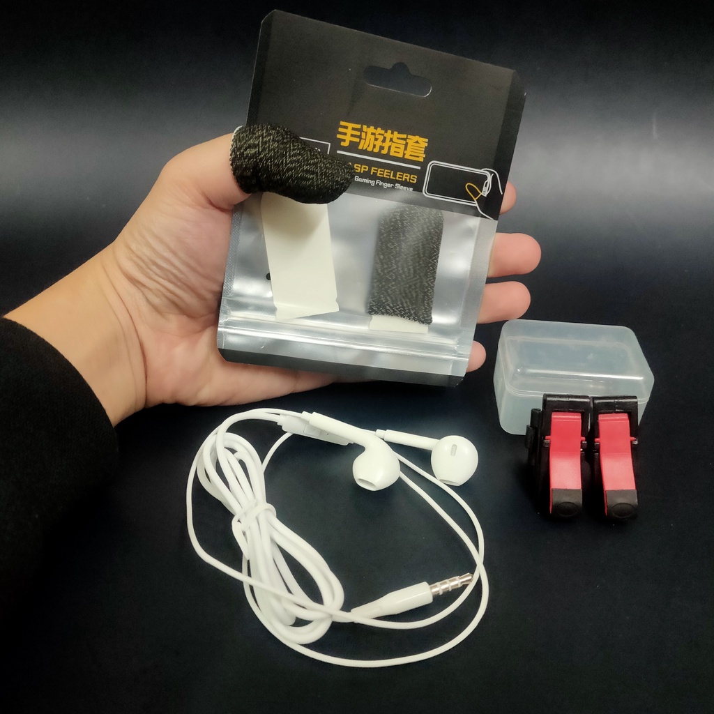 Combo bộ phụ kiện chơi game nút bắn Pugb, Freefire PHL kèm bao tay chơi game - Nút bấm chơi PUBG 4 ngón