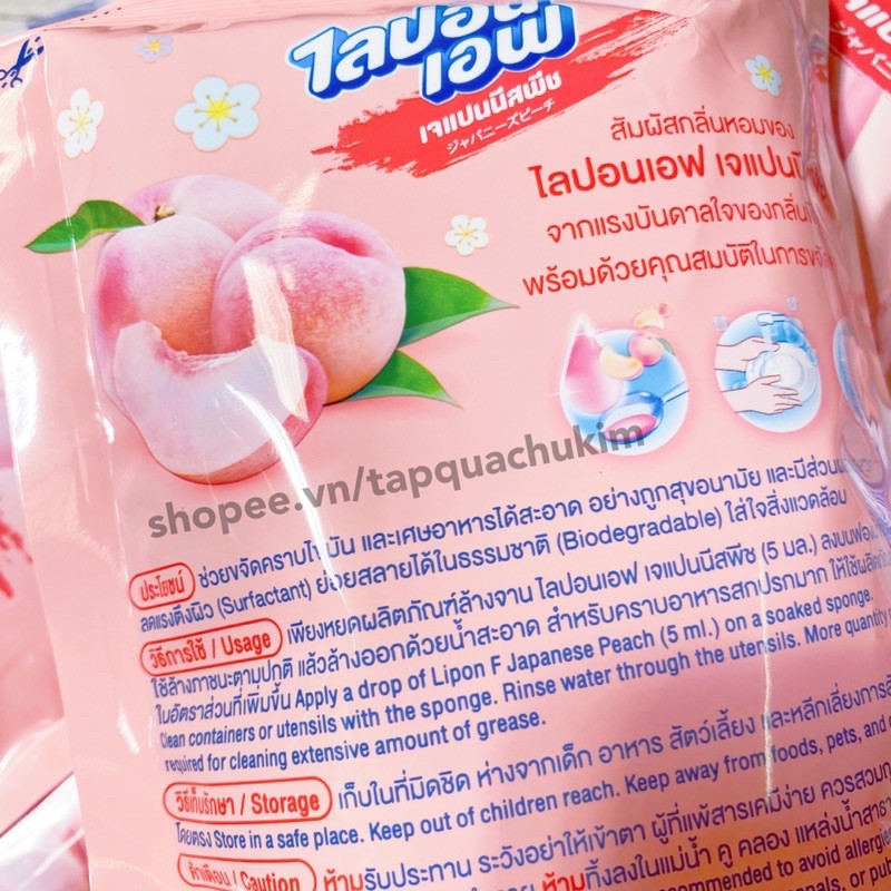 Nước rửa chén LIPON Đào Thái Lan túi 500ML