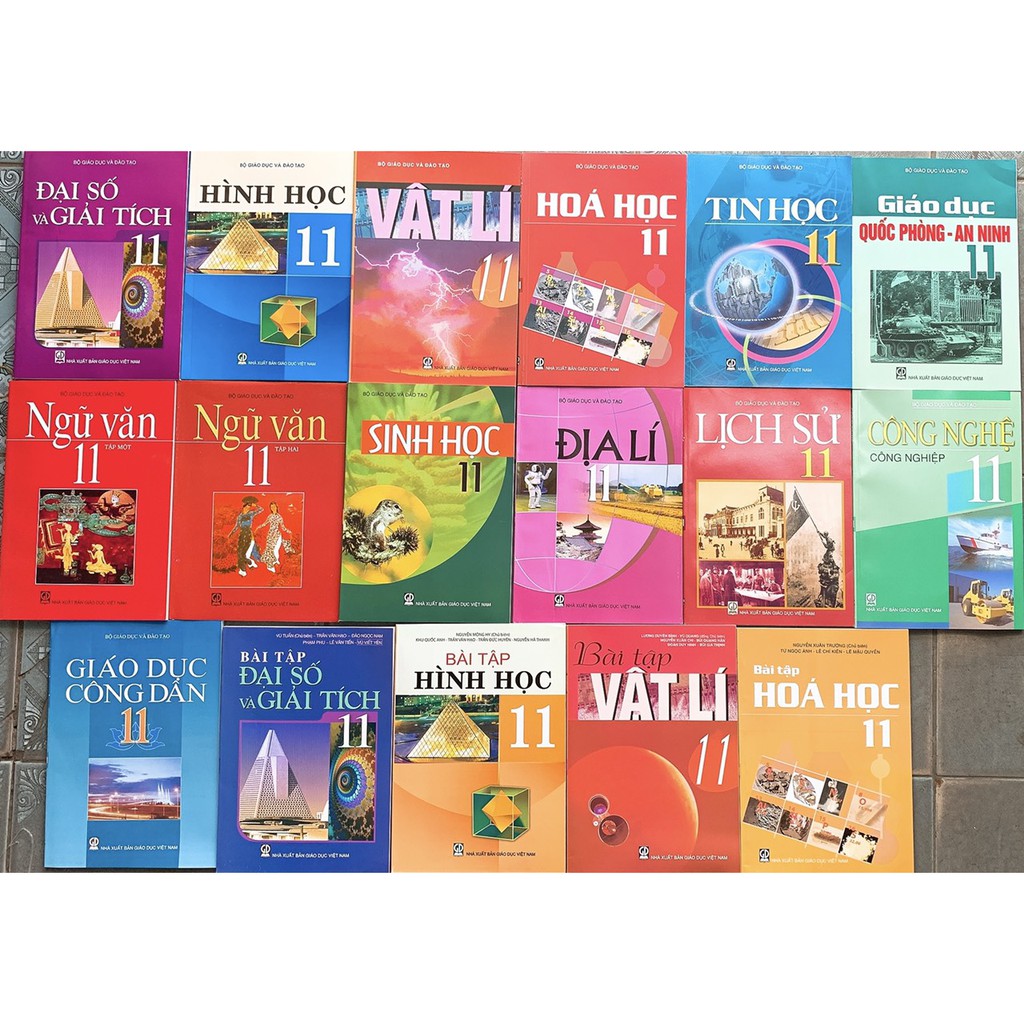 Bộ sách giáo khoa lớp 11 và sách bài tập toán lý hoá lớp 11 (gồm 17 quyển)