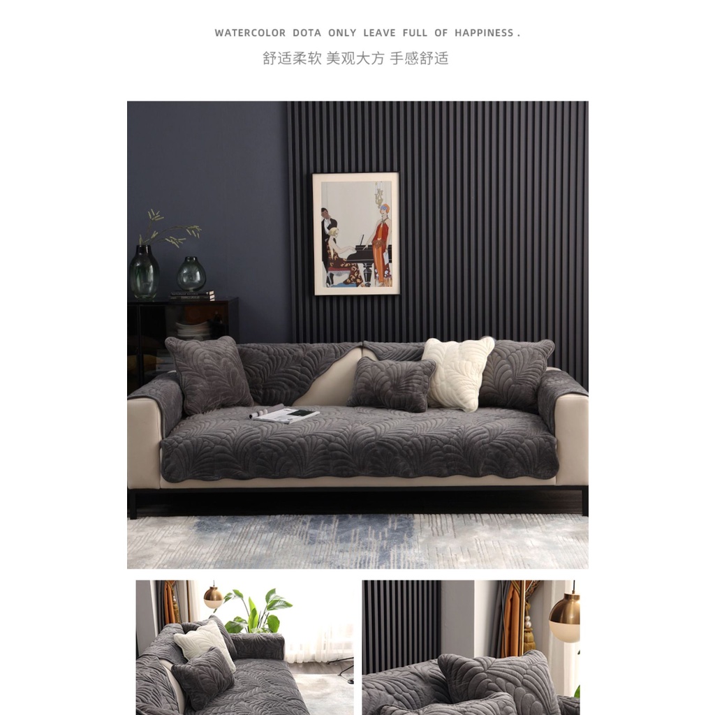 Vỏ bọc ghế sofa hình chữ L 1/2/3/4 chất liệu cotton chống trượt thân thiện với da