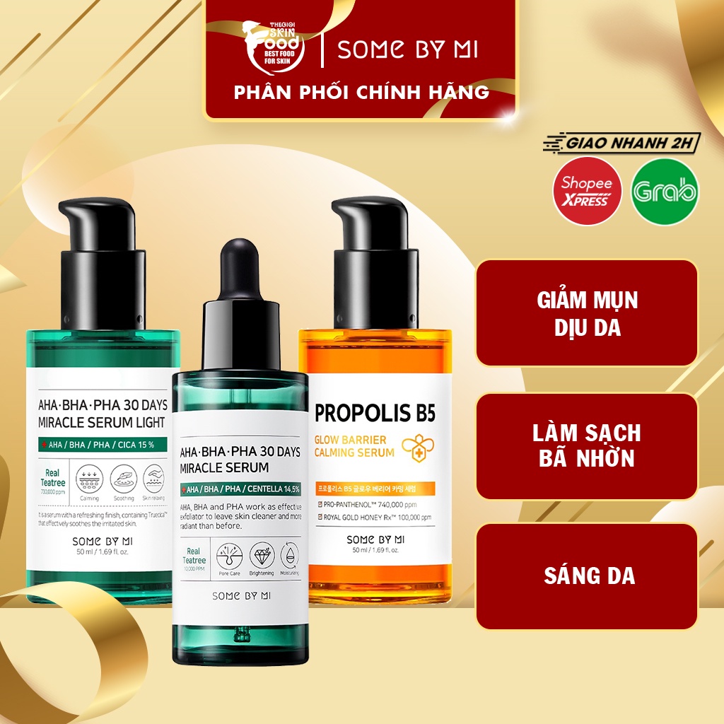 Tinh chất hỗ trợ giảm mụn, làm dịu, phục hồi da 30 ngày Hàn Quốc Some By Mi AHA-BHA-PHA, B5 30 Days Miracle Serum 50ml