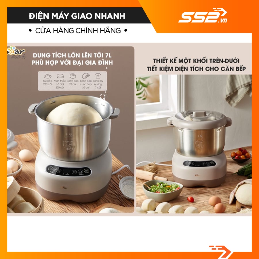 Máy Trộn Bột Ủ Bột Tự Động BEAR DM-B70V1  7L - Bảo Hành Chính Hãng