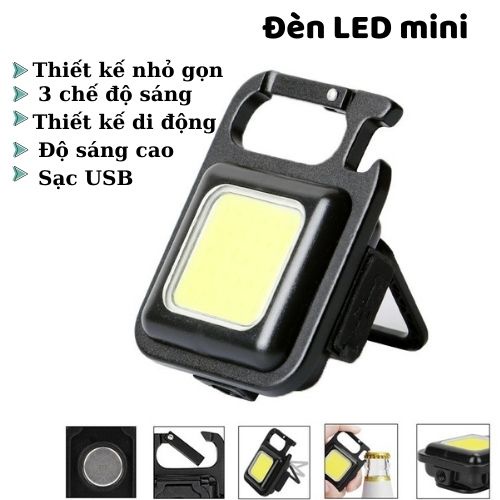 PM736 ĐÈN LED MINI CẦM TAY SIÊU SÁNG SẠC USB , ĐÈN MÓC KHOÁ BỎ TÚI TIỆN DỤNG