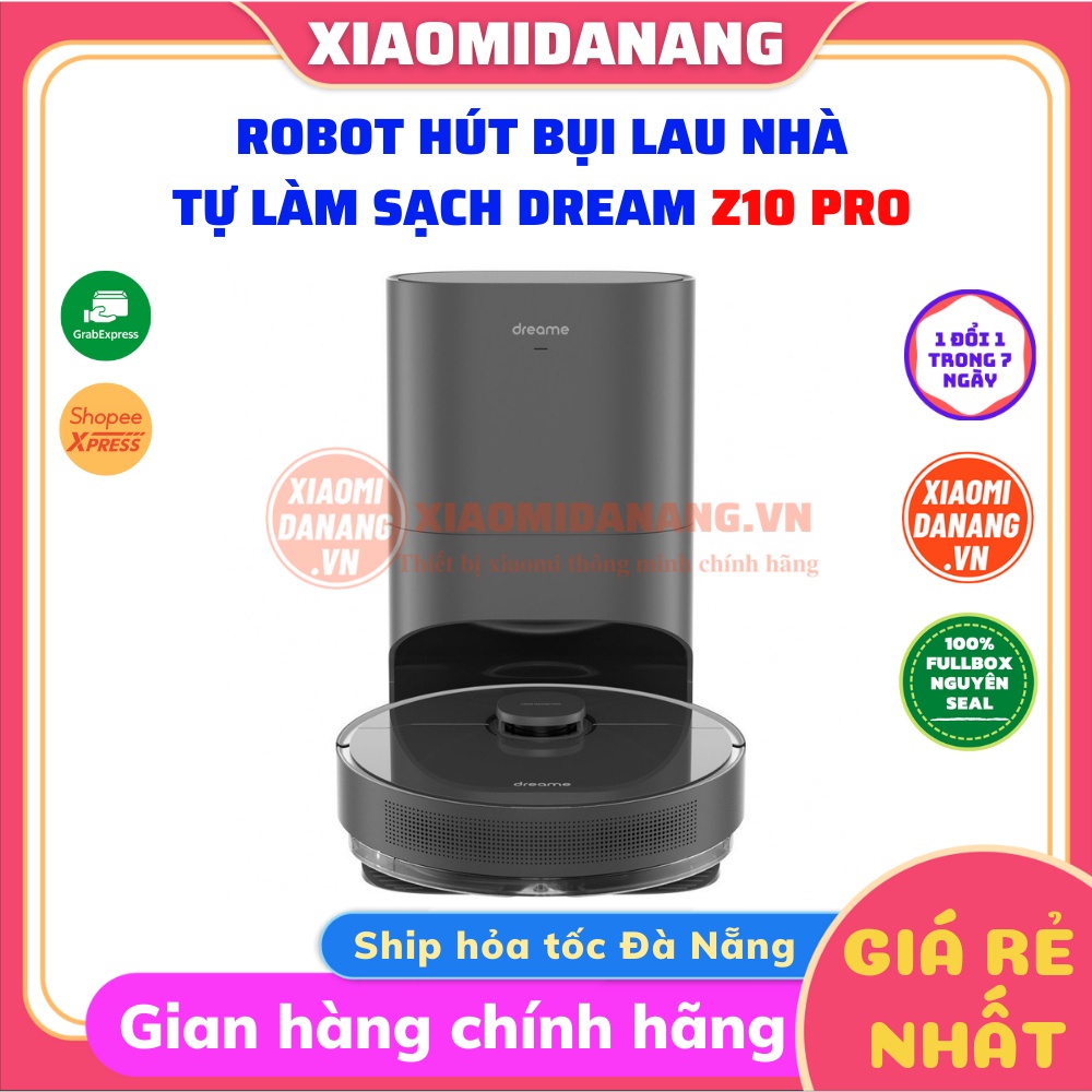 Robot hút bụi lau nhà Xiaomi Dreame Z10 Pro - Thùng bụi 4L - Lực hút 4000PA + pin 5200mAh - Chính hãng- BH 12 tháng