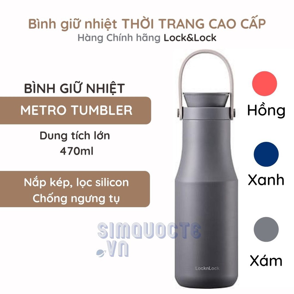 Bình Giữ Nhiệt Lock&amp;Lock Metro Double (470ml) - Hàng Chính Hãng