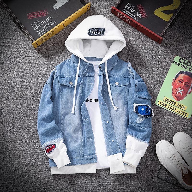 ÁO KHOÁC JEAN XANH MŨ NỈ CHỐNG NẮNG ÁO KHOÁC NAM CAO CẤP THỜI TRANG VIET FASHION V2
