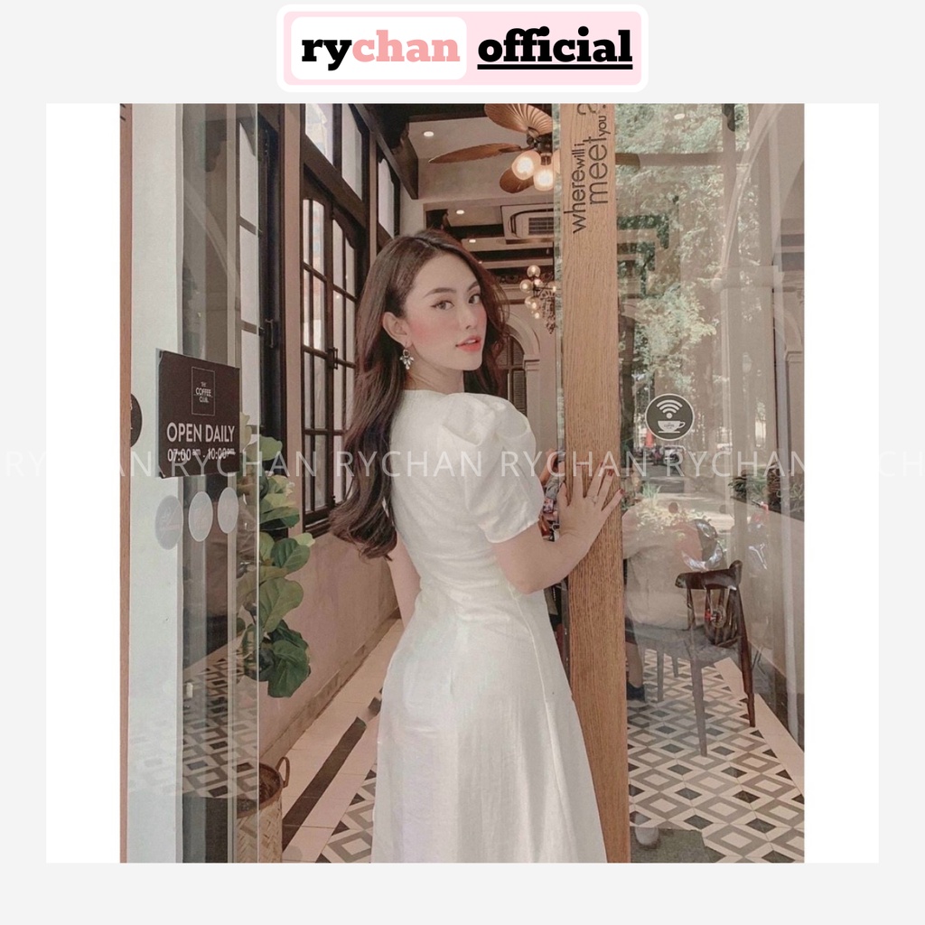 Đầm Xòe Midi Tay Phồng Chiết Eo Siêu Tôn Dáng [Ảnh Thật Cuối] - DX9692