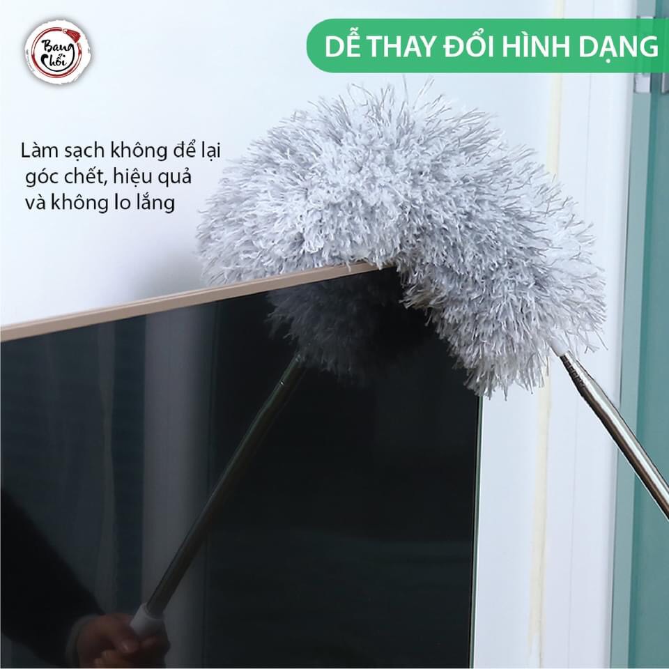 [FREESHIP❤️] Chổi quét bụi, cây phất trần thông minh hút bụi, màng nhện inox cán nhựa tiện lợi