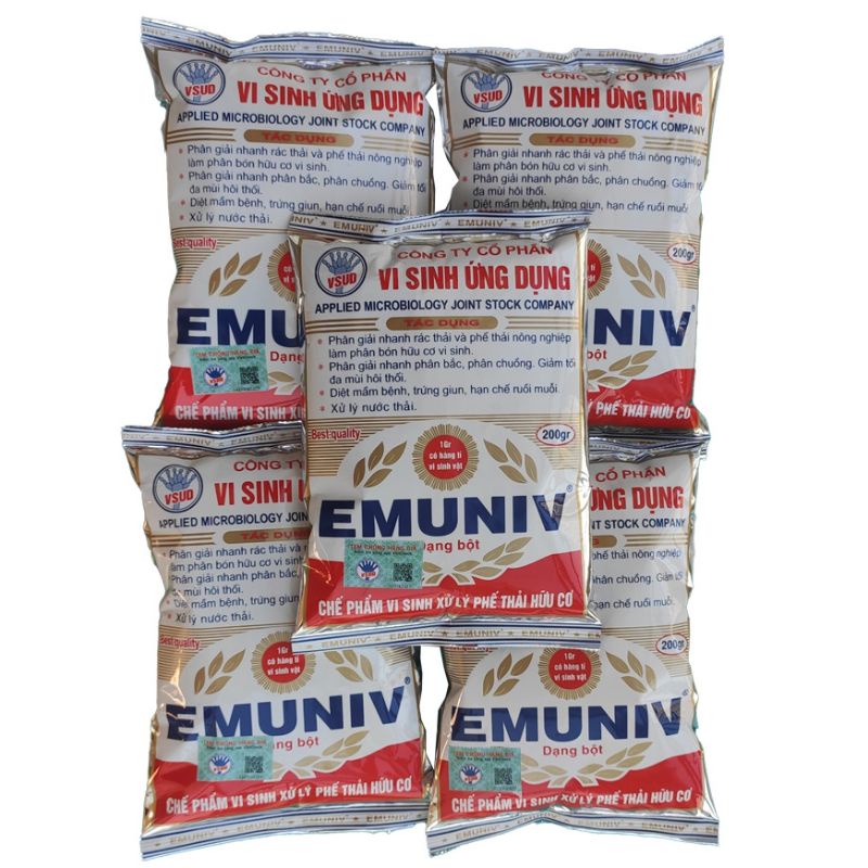 Combo 5 gói Chế phẩm vi sinh EMUNIV (200g)