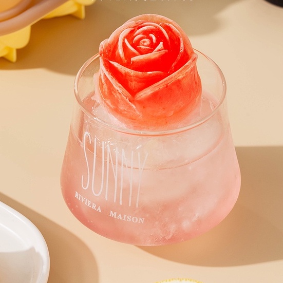 Khuôn Silicone Làm Đá Hình Hoa Hồng 3D 4 Ngăn Tiện Dụng