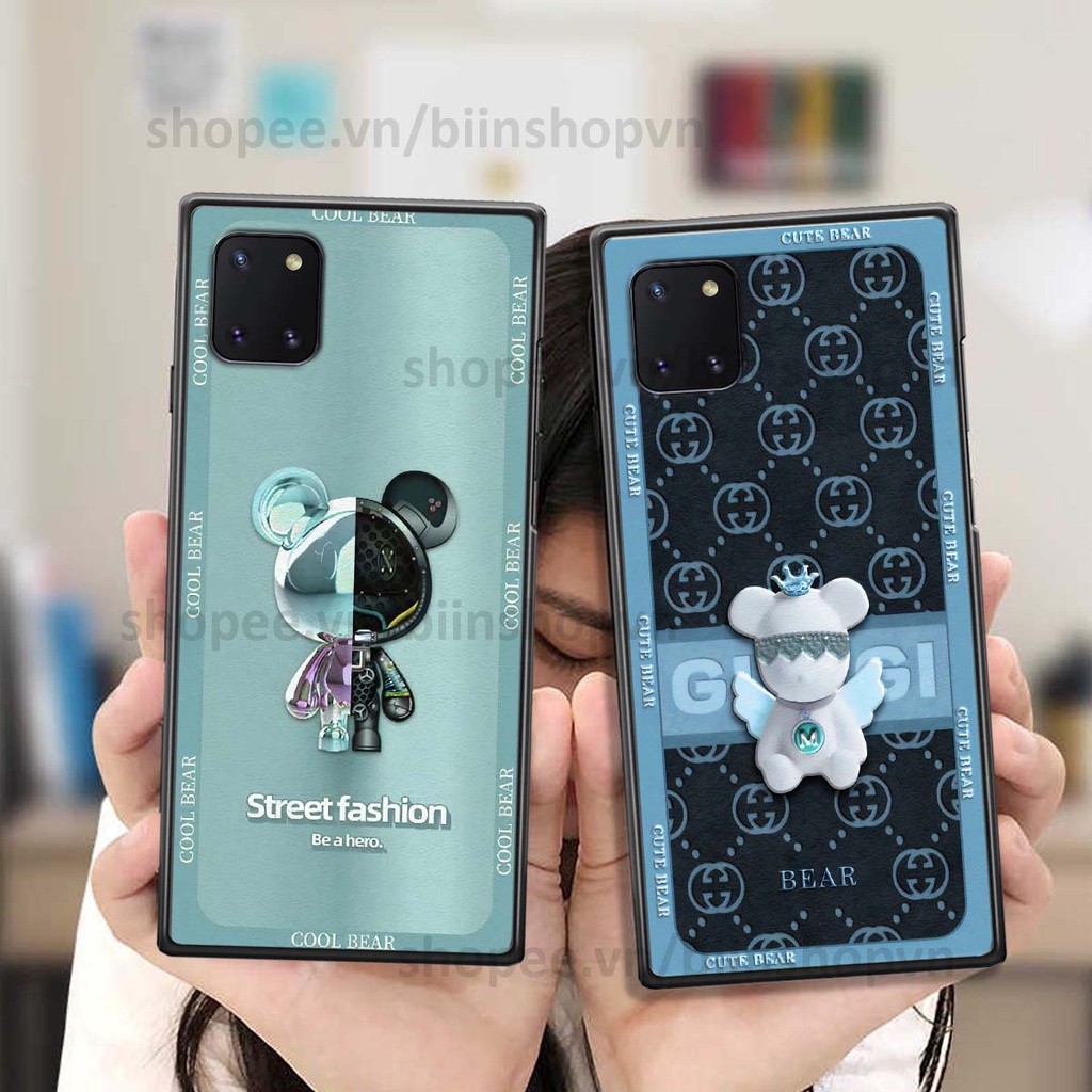 Ốp Samsung Note 10 Lite hình gấu bear brick đẹp độc lạ, thời trang, cá tính