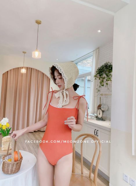 Bộ bơi liền 2 mặt cam & trắng (kèm ảnh feedback) | BigBuy360 - bigbuy360.vn