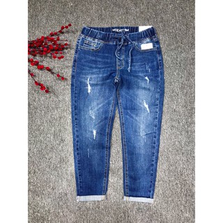 Quần jeans nữ Baggy lưng cao chất co giãn