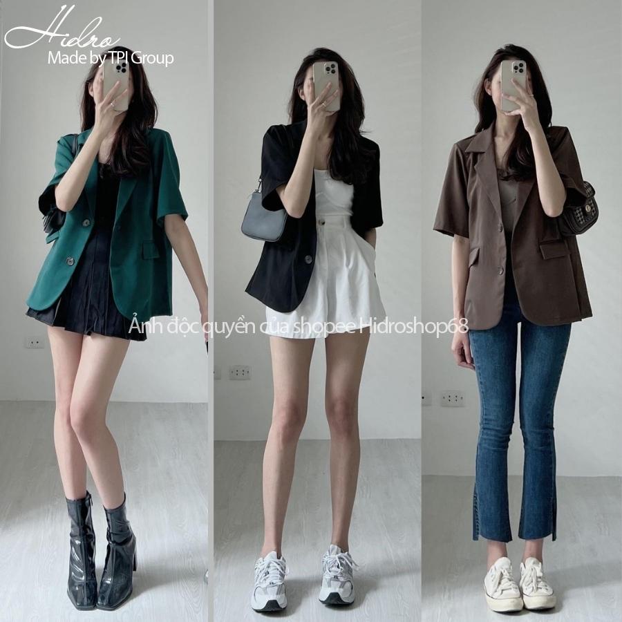 Áo Blazer ngắn tay thời trang Hàn Quốc dễ phối đồ