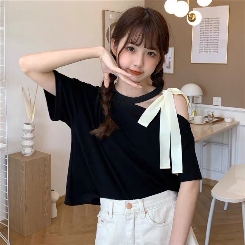 Áo Thun Nữ Trễ Vai Tay Ngắn Phong Cách Hàn Quốc Thời Trang Cho Áo phông Nữ NZ-TX-242