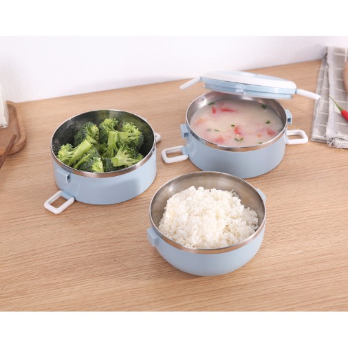 Hộp cơm giữ nhiệt lõi inox 2 tầng HC1 Lunch Box hộp cơm cute dễ thương pastel