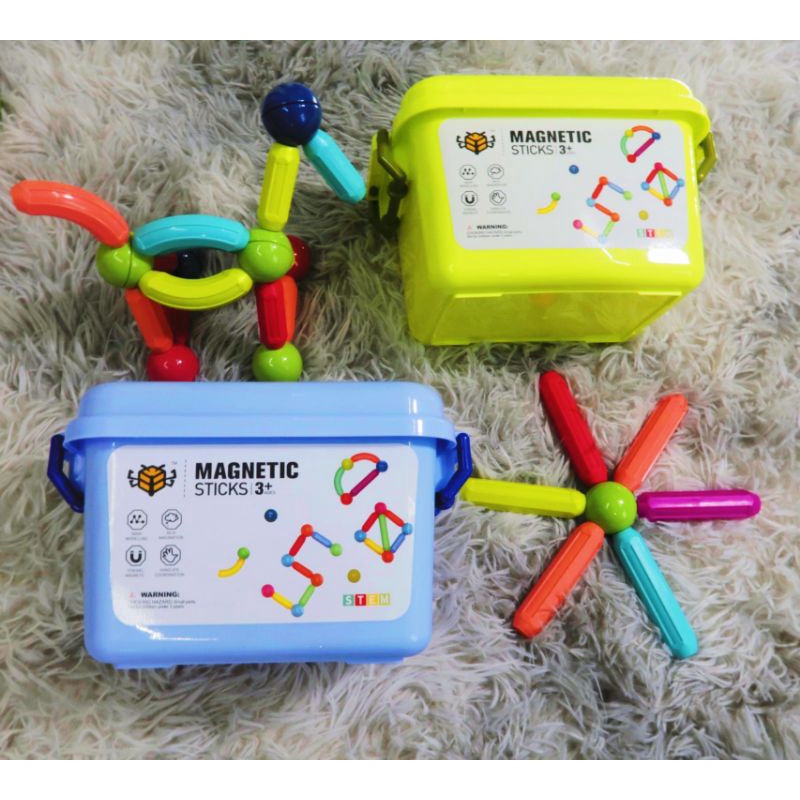 HÀNG LOGO CON NHỆN VÀNG - Bộ nam châm xếp hình cho bé 64 chi tiết