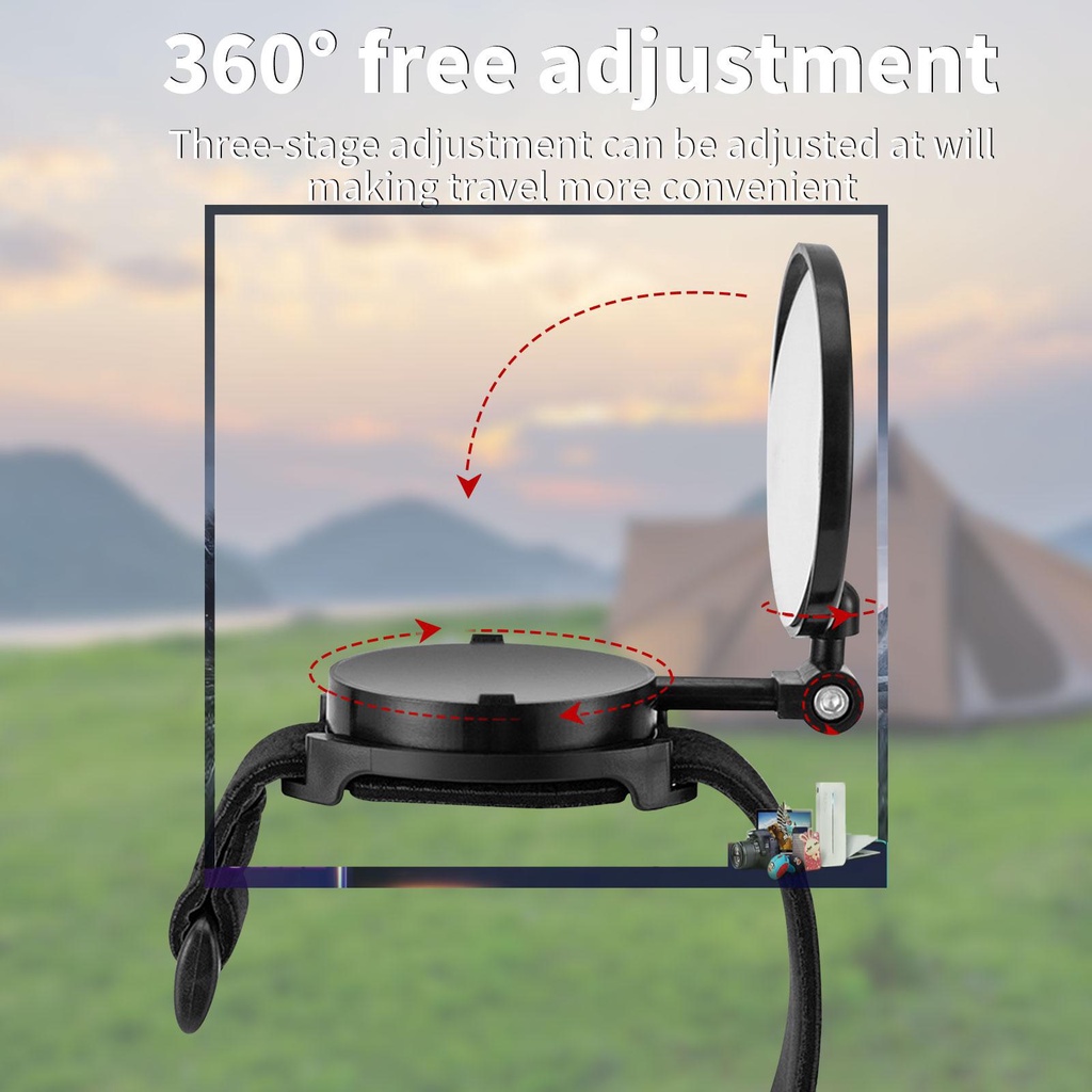 Kính Chiếu Hậu Kèm Dây Đeo Cổ Tay Điều Chỉnh Được Cho Xe Đạp