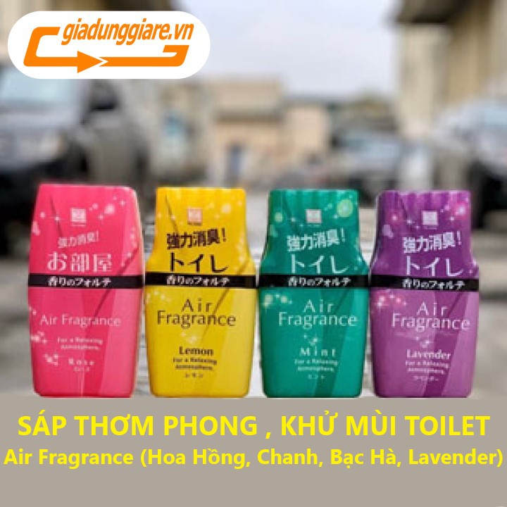 Khử mùi toilet Nhật Bản Air Fragrance (200ml) Sáp thơm phòng tự nhiên (Hương Lavender, Hoa hồng, Chanh hoặc Bạc Hà)