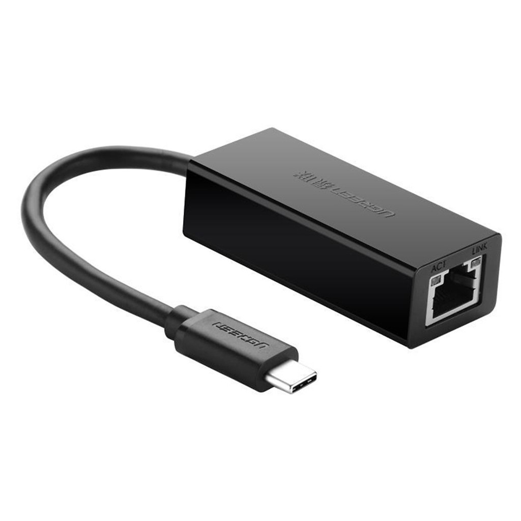 Bộ chuyển đổi USB Type C sang LAN 10/100 Mbps Ethernet UGREEN 30287 (màu đen)- Hàng chính hãng