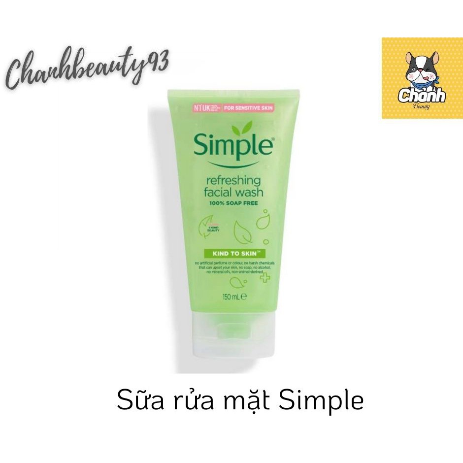 [Mã 66FMCGSALE hoàn 8% xu đơn 500K] SIMPLE - Sữa Rửa Mặt Simple