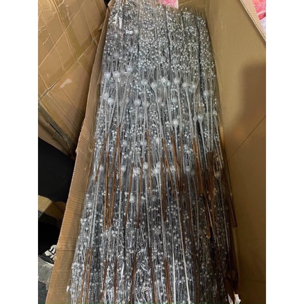 Lẻ một dây châu xoè, dây cành rủ phủ nhũ, kim tuyến | Phụ kiện trang trí