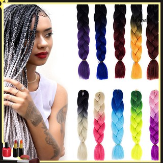Phần Tóc Giả Bện Dài Nhuộm Màu Ombre Nổi Bật